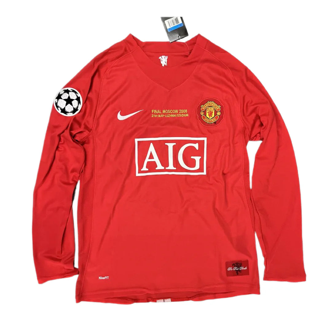 Camiseta de local del Manchester United 2007-08 de manga larga