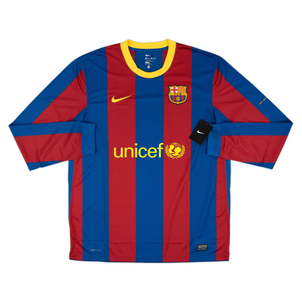 Primera equipación del FC Barcelona 2010-11, manga larga